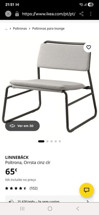 Poltrona ikea linneback