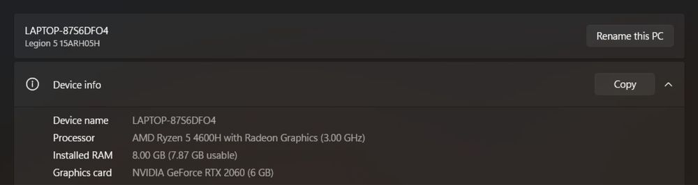 Lenovo legion 5 C/caixa