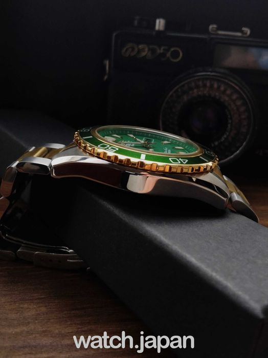 Часы - Годинник дайвер Orient Mako XL Gold Green + Коробочка