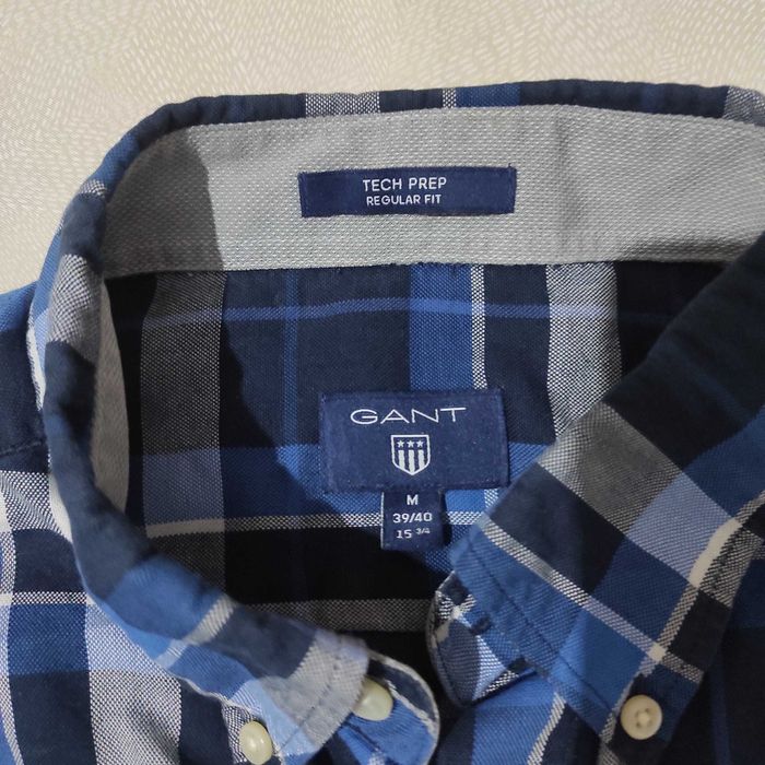 Gant Elegancka Koszula Męska w Kratkę z Długim Rękawem Rozmiar M