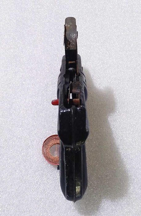 Antigo Brinquedo chapa Português ~ PISTOLA de FULMINANTES ~ Anos 60