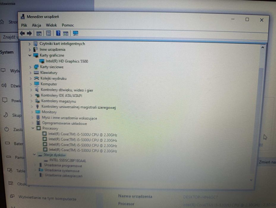 Laptop Lenovo T450 i5-5300, 8 Gb, SSD, Sprawny , kompletny Win10