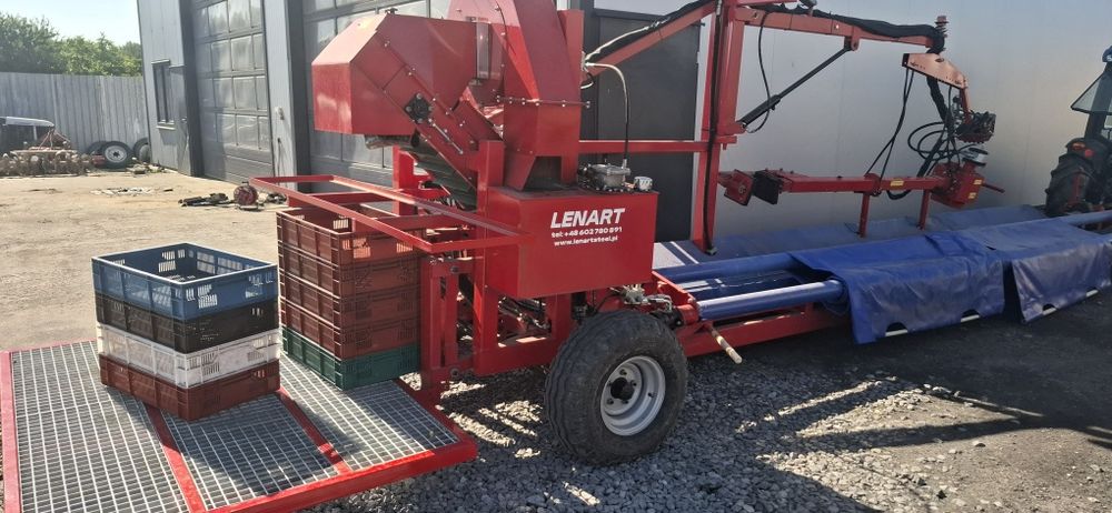 Otrząsarka do wiśni i śliwek LENART | Kombajn sadowniczy | 2 komplety plandek (3m i 4m)