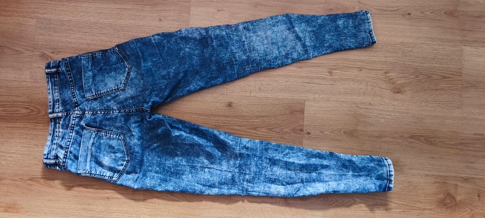 Spodnie high waist H&M 34 XS marmurki wysoka talia