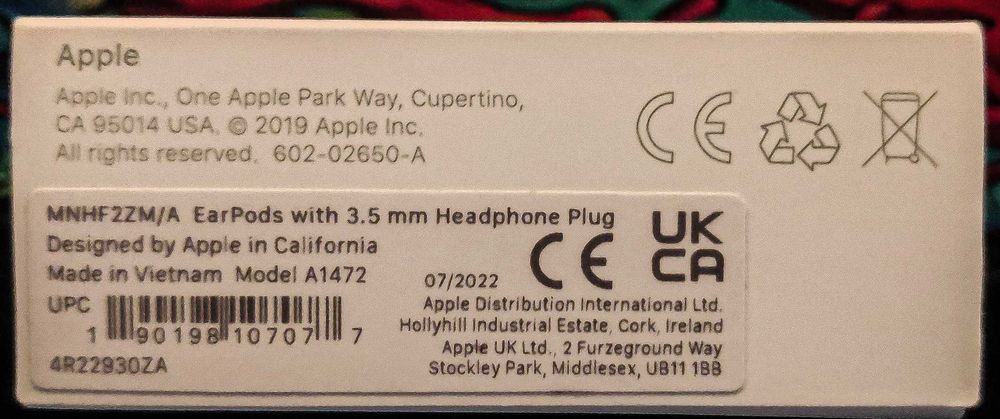 Наушники Apple EarPods with 3.5mm White