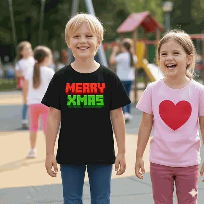 Koszulka dziecięca czarna Blokowa minecraft prezent święta 152