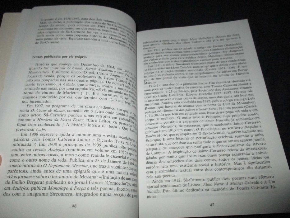 Livro O Modernismo em Mário de Sá-Carneiro Fernando Cabral Martins