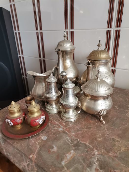 Serviço de chá/café, clássico prateado