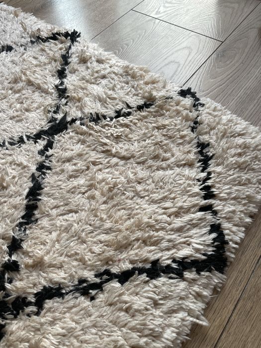 Dywan Shaggy beżowo czarny