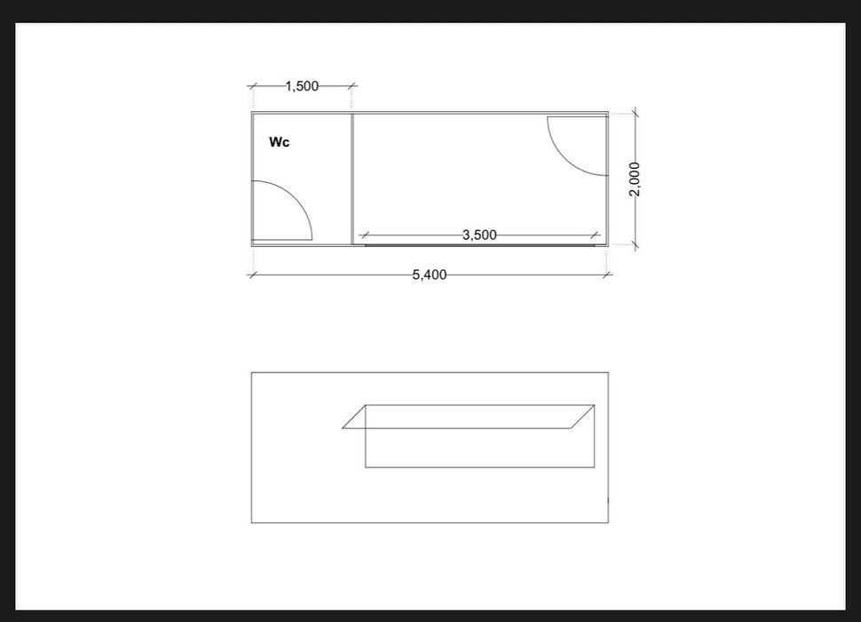 Contentor bar novo com WC pronto a transportar