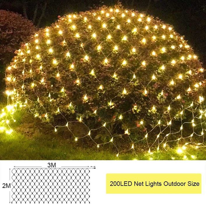 Liyade Kurtyna świetlna LED 200 girlanda świetlna 3 x 2m lampki