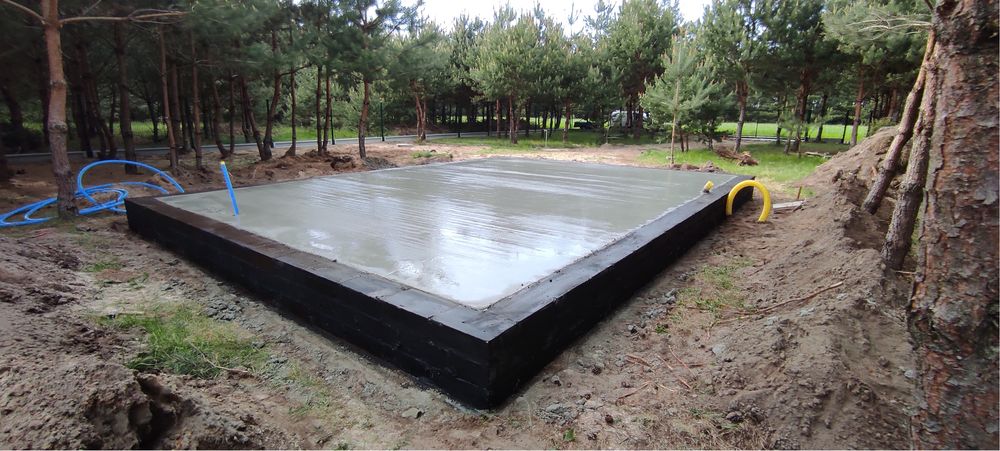 Płyta betonowa, Fundamenty, betonowanie, stopy. Dom, letniskowy, garaż