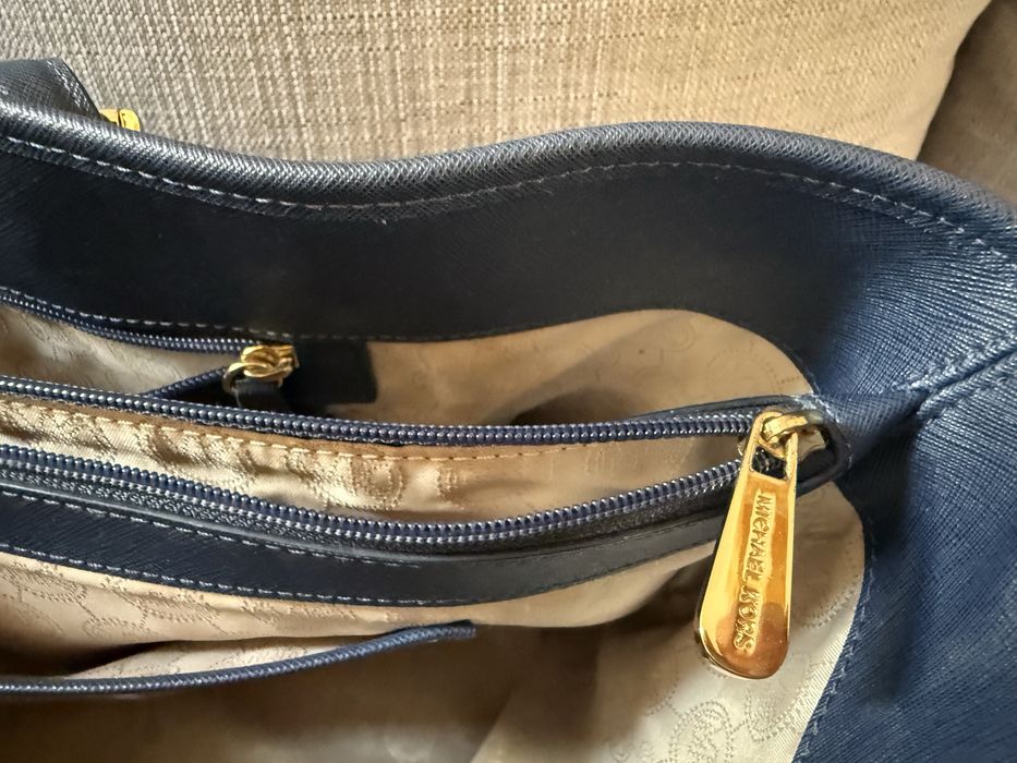 Torba shopper Jet lag, large, skóra, kolor navy Blue