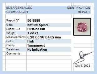 Pedra preciosa Spinel 1.33ct