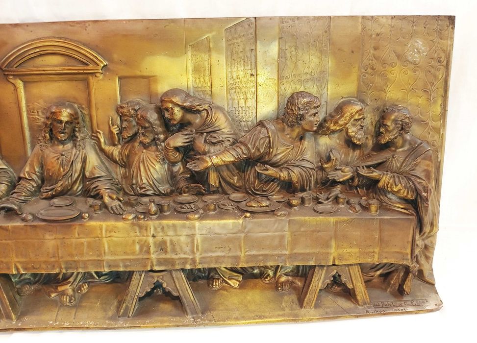 Placa Escultura Última Ceia Bronze