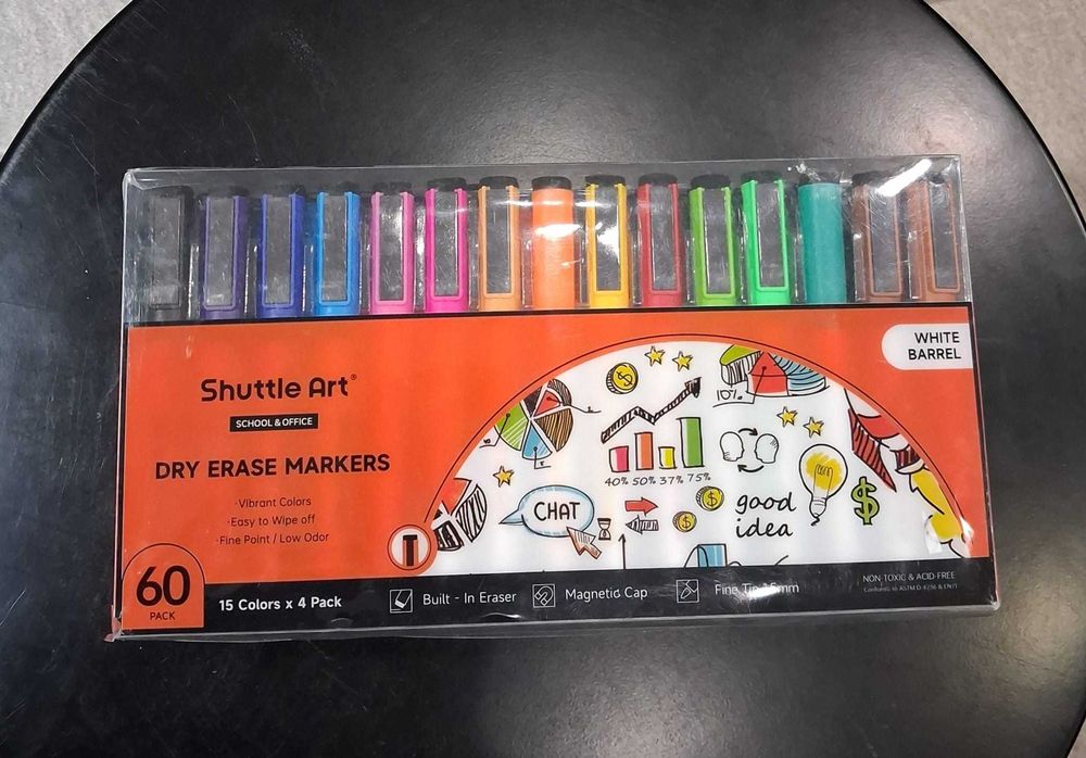Shuttle Art Markery do tablic suchościeralnych, do pisania, rysowania