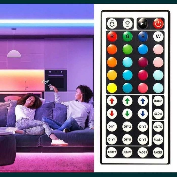 Taśma LED RGB 5m + pilot + zasilacz wodoodporna