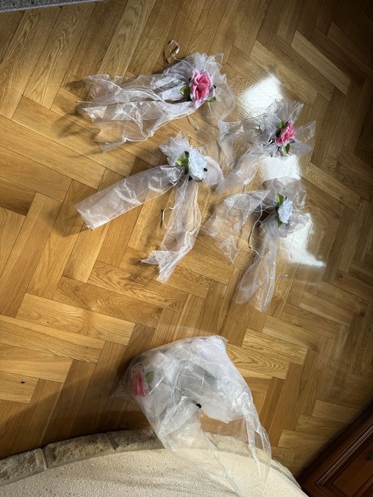 Zestaw 12 kokard ślubnych dwukolorowe