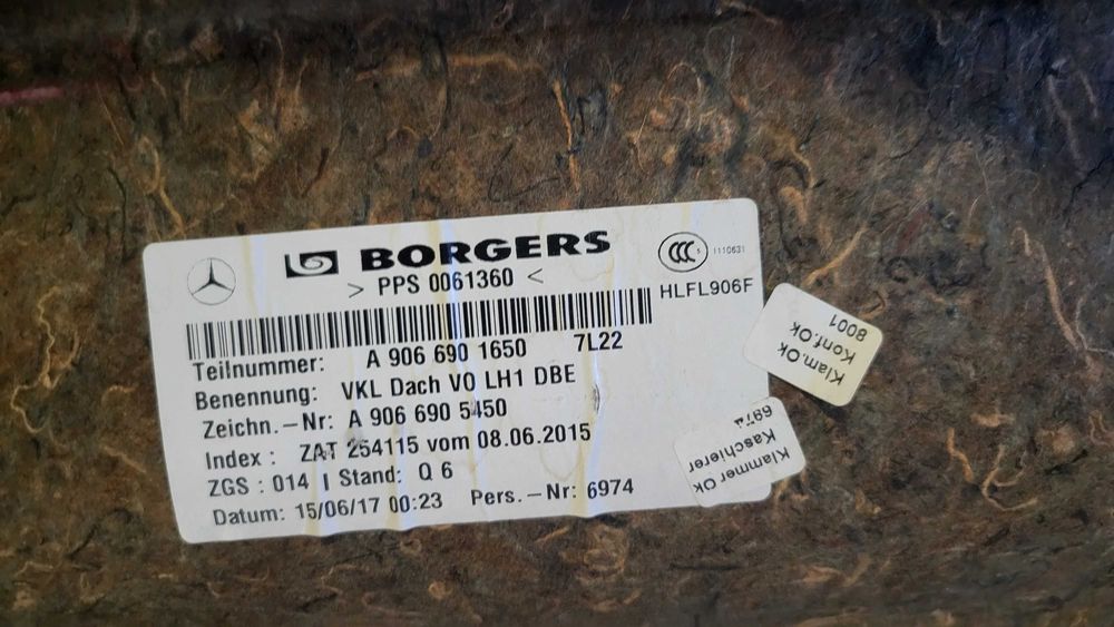 Потолок низький високий Mercedes Sprinter W906 907 CRAFTER MAN Крафтер