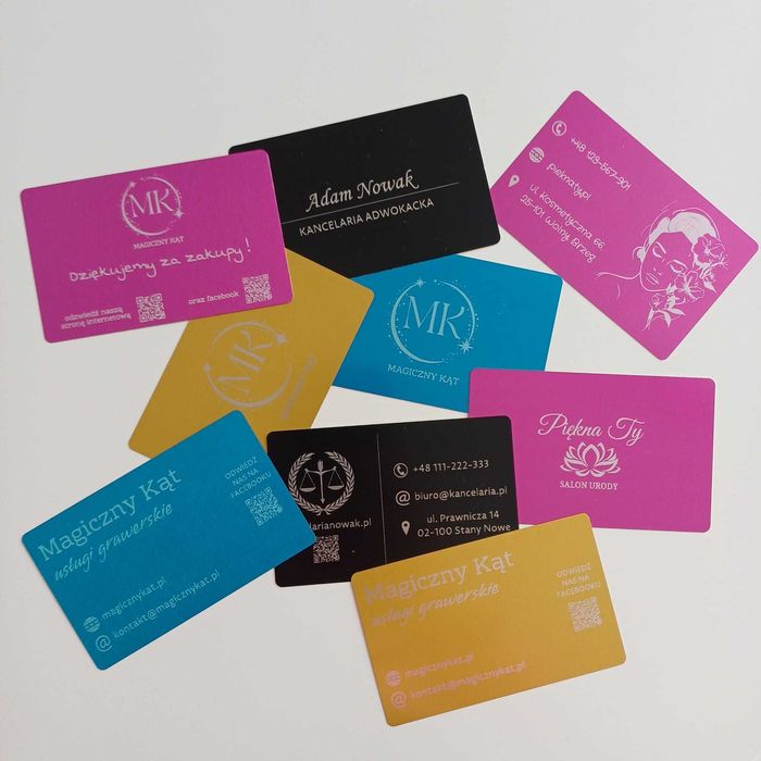 Wizytówki metalowe - aluminiowe