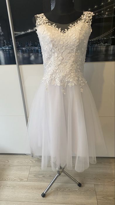 Suknia ślubna midi /strój przebranie jako śnieżynka/baletnica