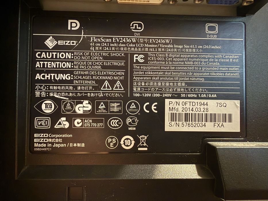 Monitor LCD Eizo FlexScan EV2436W