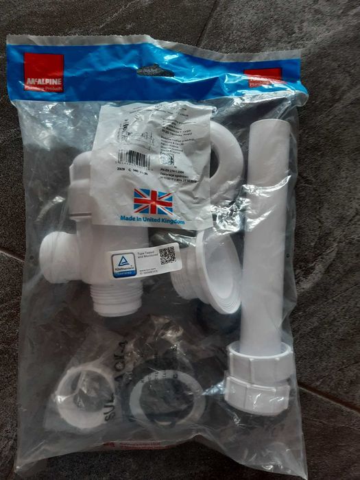 Syfon umywalkowy butelkowy niski biały HC1L McAlpine 1 ¼" Umywalka