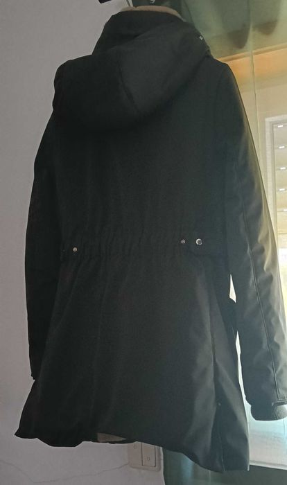 Parka / Casaco de Inverno Zara Verde com Forro em Pelo - Novo (XL)