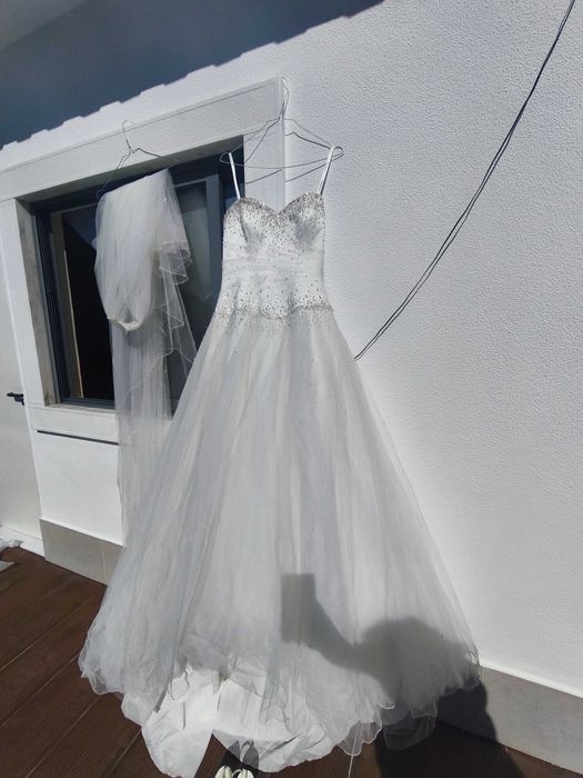 Vestido noiva+véu+sapatos