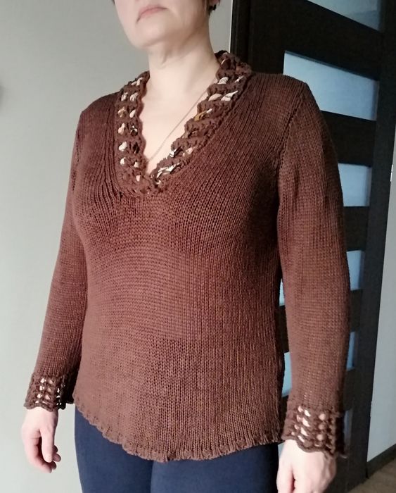 Sweter brązowy XL per una