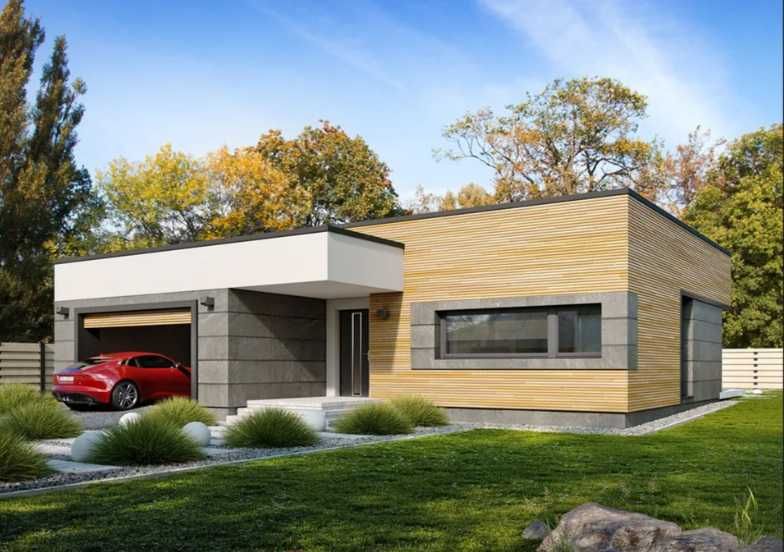 Projekt domu „Nila” BSE1159 — nowoczesny, parterowy dom z garażem