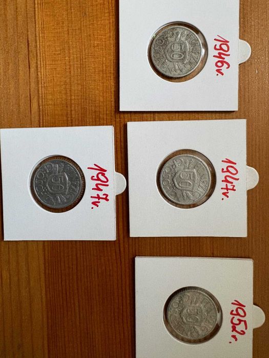 zestaw monet z Austrii 50 groschen  1946.1947.1952 rok