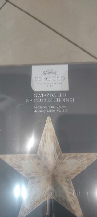Gwiazda Led Na czubek choinki nowa baterie