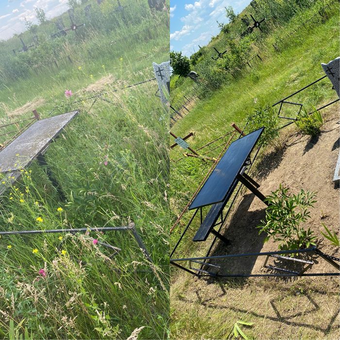 Прибирання на кладовищі та догляд за могилами фарбування