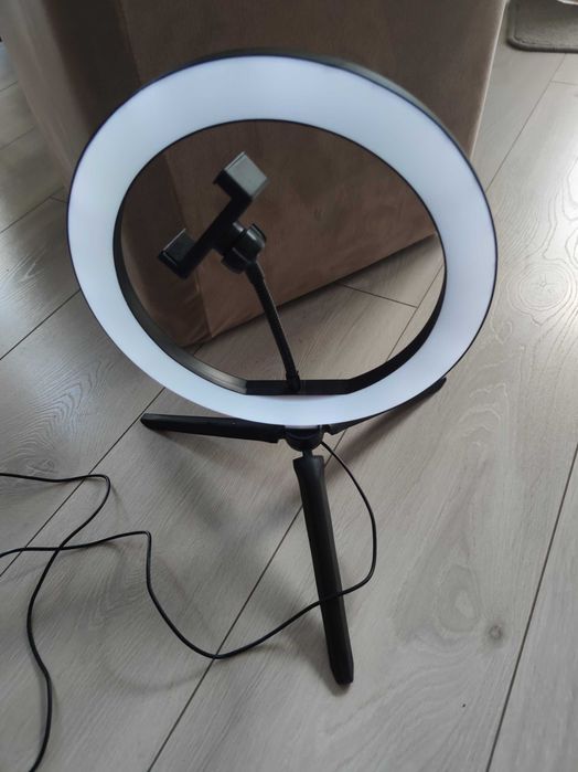 Lampa pierścieniowa LED, uchwt na telefon, statyw stołowy