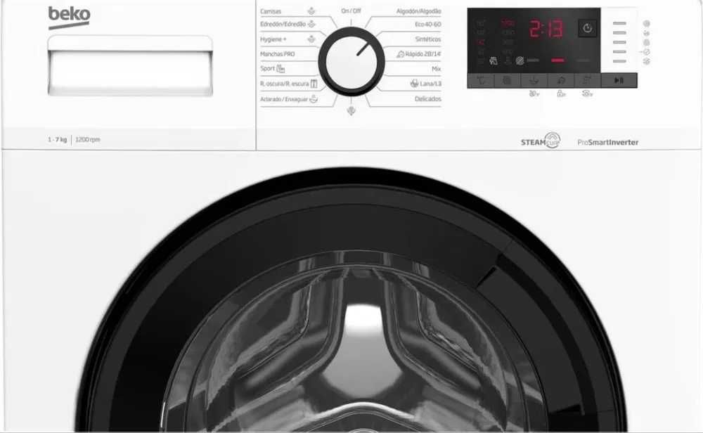 Máquina Lavar Roupa BEKO SteamCure 7kg – Como Nova (COM GARANTIA)