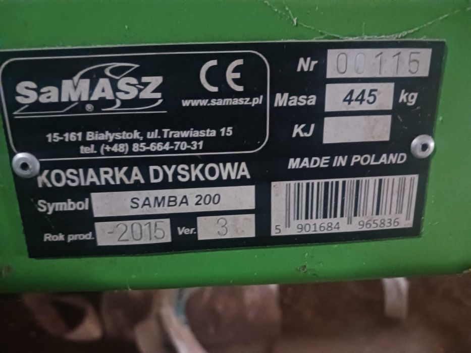 Sprzedam kosiarkę dyskową SAMASZ Samba 200