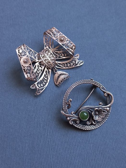 Броши серебро 875проба и 84 проба
