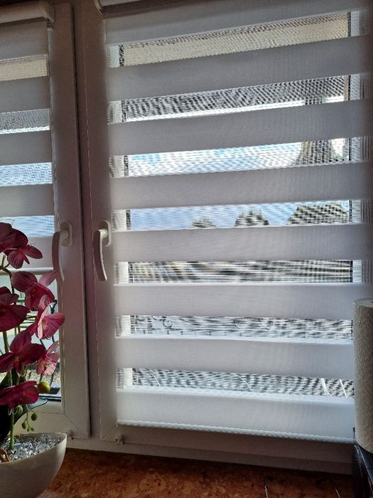 2 rolety zebra dzień noc Biała