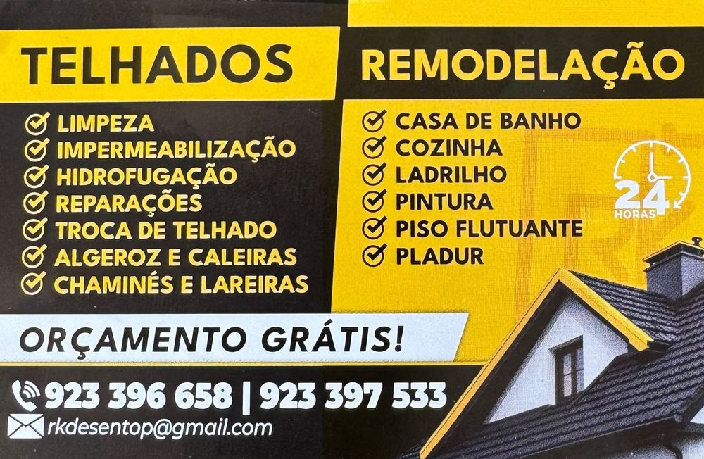 Rkdesentop Assistência 24h (telhados,canalização, desentupimento e remodelações no geral)