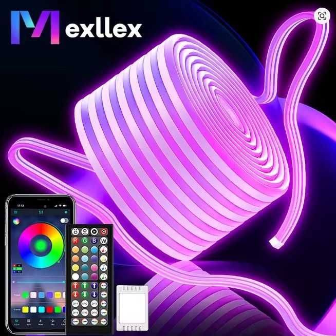 LED Néon Mexllex 30m (2x15m) - RGB, App, Comando, Impermeável - Novo - Envio Gratis