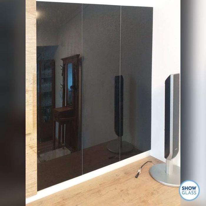 Vidro temperado Lacado a preto c/aresta polida