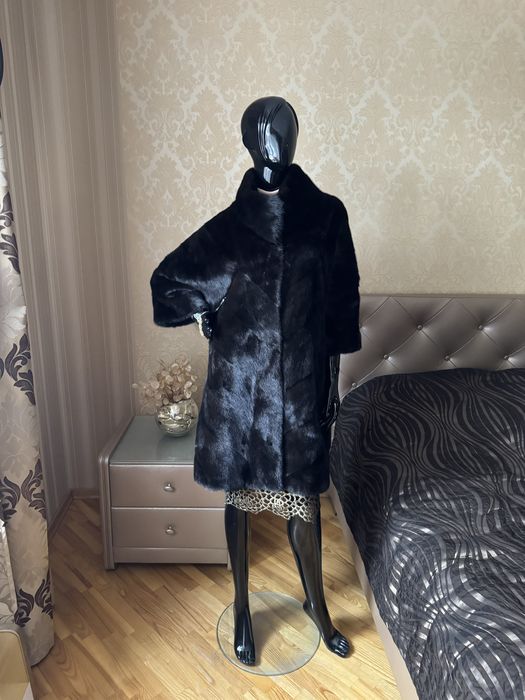 24.11 Київ примірки! Норкова шуба 88 см, 50-52, паркетка нова
