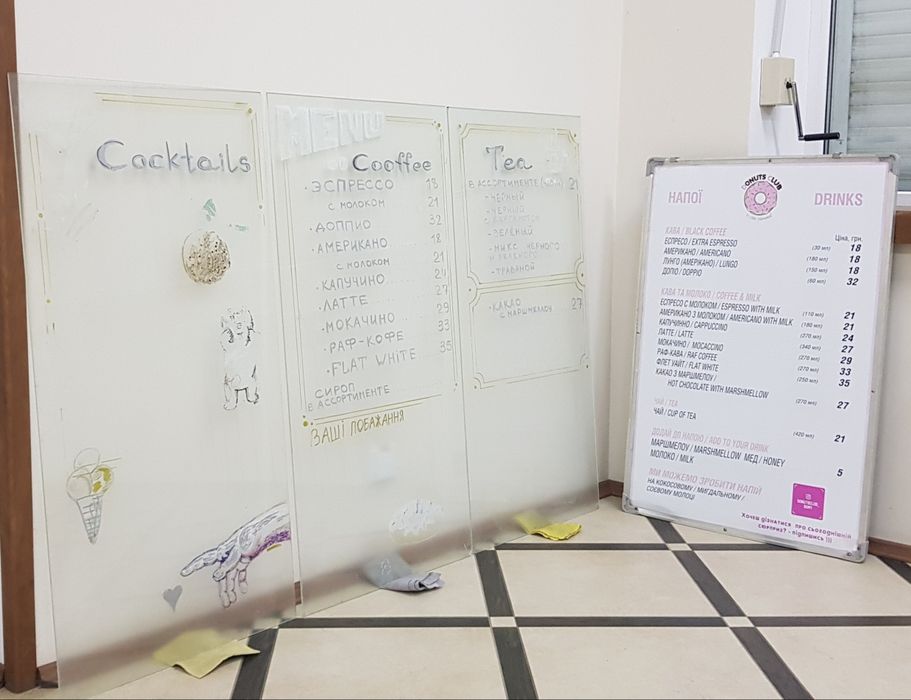 Табличка для меню с рамкой,меловая,стекло для продаж,крейдова доска.