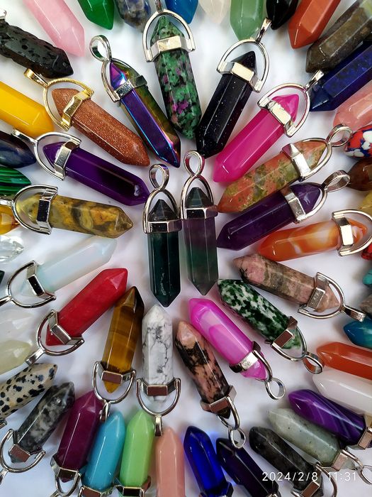 Кулон натуральный камень маятник шестигранник