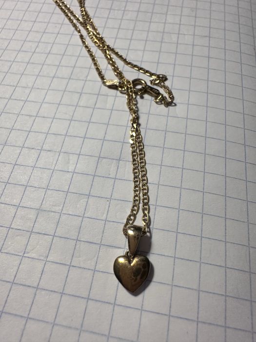 Złoty łancuszek z serduszkiem Yes