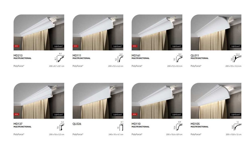 Listwa karniszowa maskownica Mardom MD137 9.6 cm długość 200cm