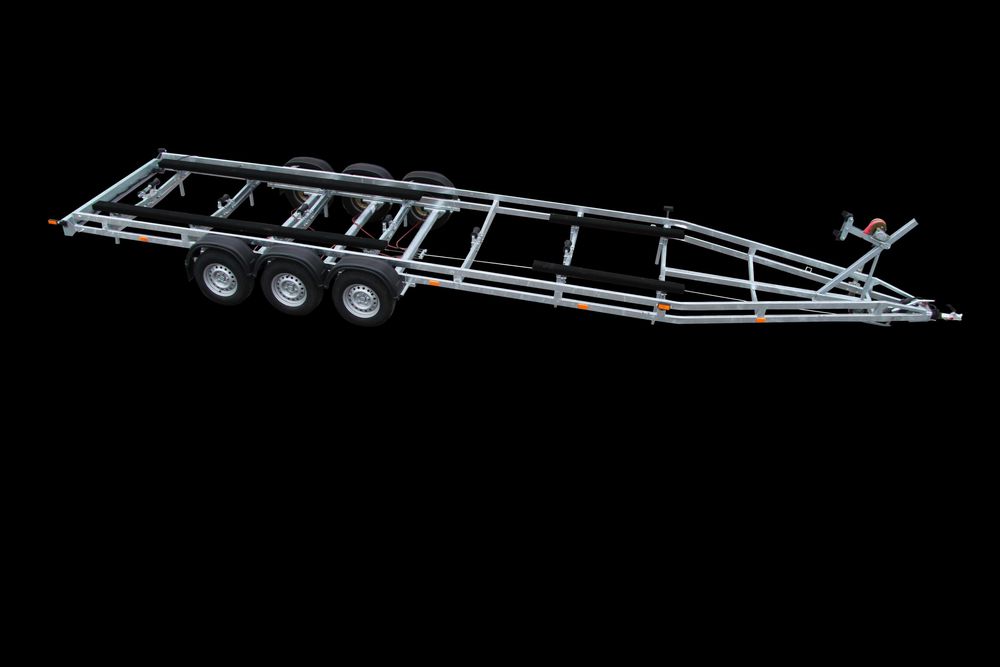 Nowa przyczepa podłodziowa PP-3500/3 osie DMC 3,5t Ładowność 5400 kg