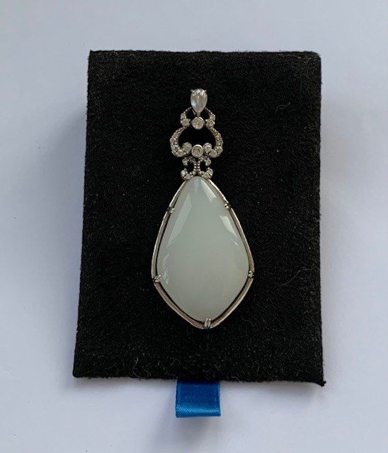 Подвеска серебро 925 и белый кварц - амулет