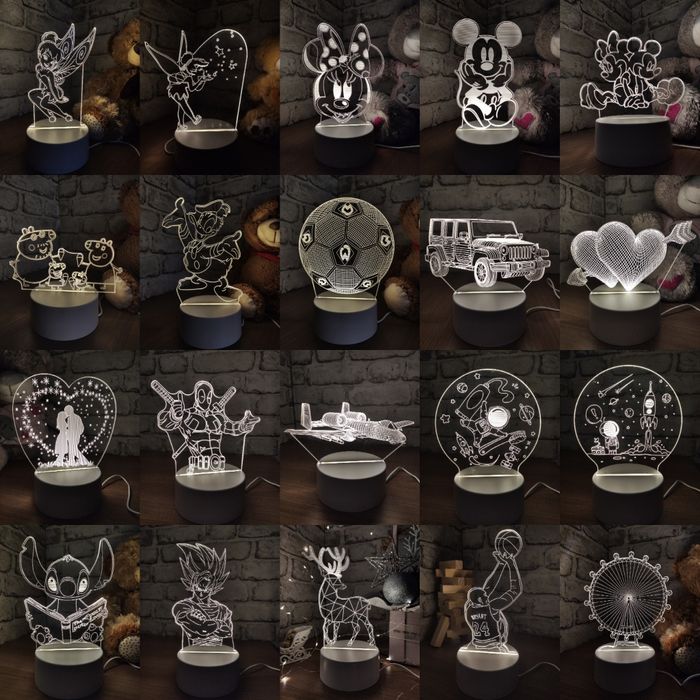 Ночник, нічник, 3D лампа, планер, світильник